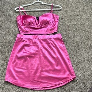 Forever 21 Pink Satin Ensemble
